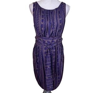Eva Franco GreyViolet with Purple/Cobalt Geometric Print Sleeveless Sheath Dress